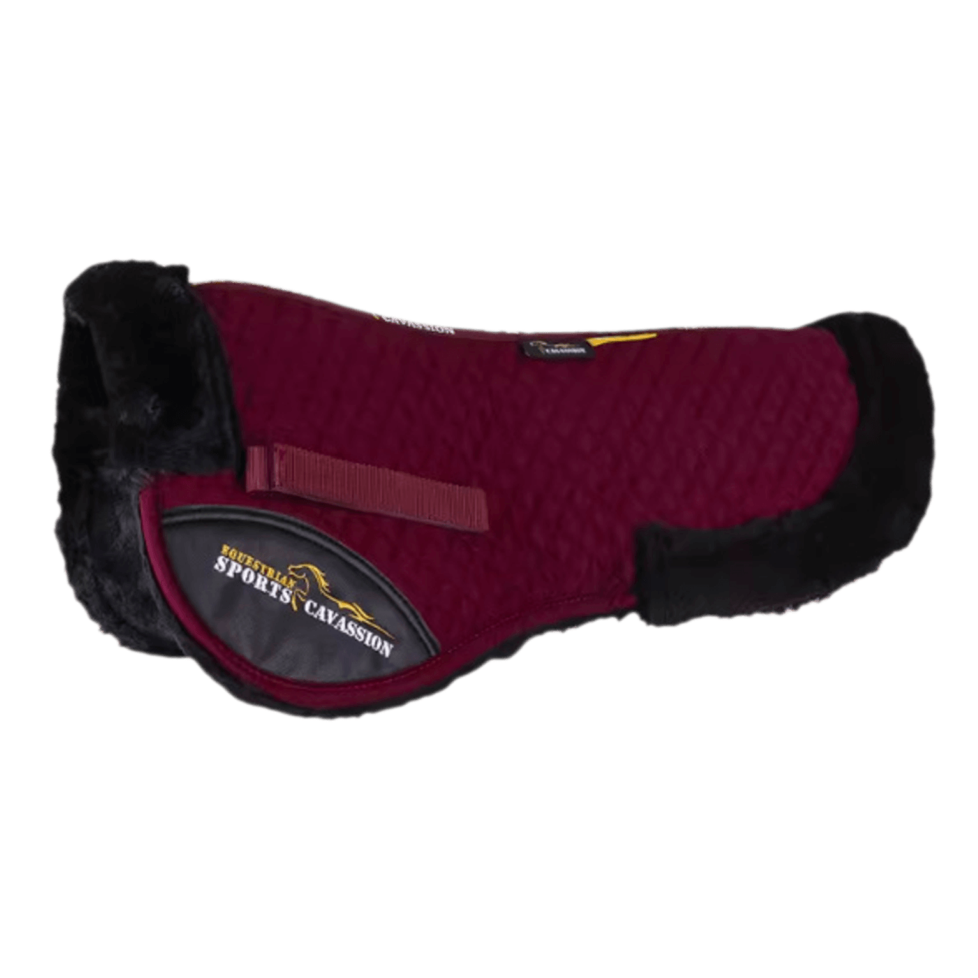 Elite 3D WoolEnhanced AntiSlip Half Pad WINE RED AND BLACK